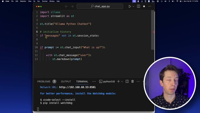 LLM Chat App in Python w/ Ollama-py and Streamlit смотреть онлайн