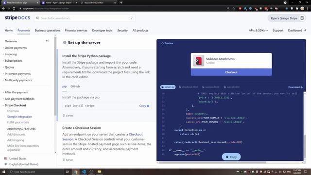 Django Stripe quickstart demo смотреть онлайн