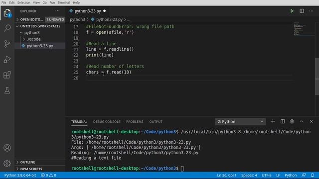 Python 3 - Episode 23 - Reading a text file смотреть онлайн