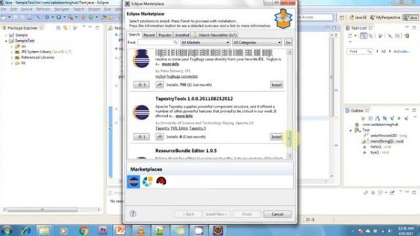 Lesson - 17 : Eclipse IDE - Eclipse Marketplace