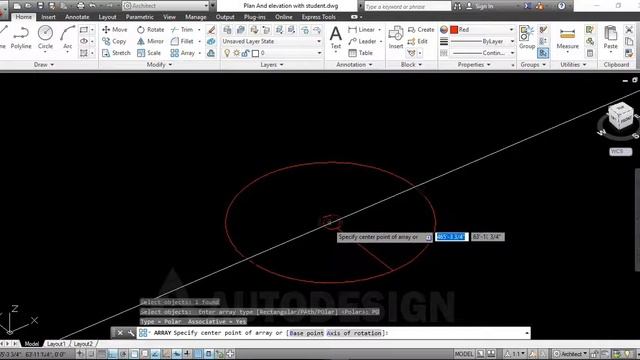 how to make steel spiral staircase design in autocad tutorial Step 1 смотреть онлайн