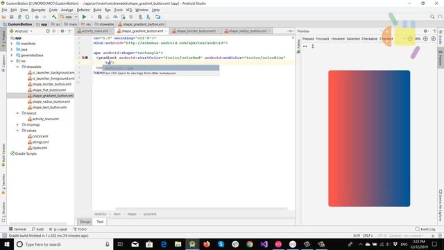 Nice Custom Buttons Design with XML Shape Drawables - Android Studio Tutorial смотреть онлайн