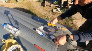 Монтаж кармана для крепления датчика эхолота