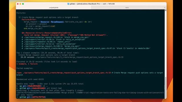 Using git bisect for triaging gitlab-qa E2E failures смотреть онлайн