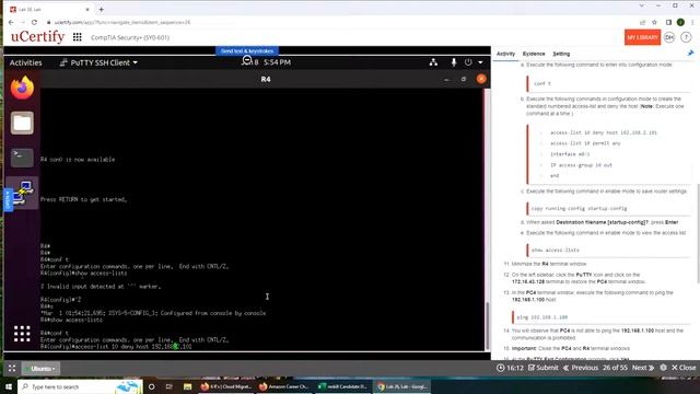 Configuring a Standard ACL смотреть онлайн
