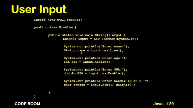 JAVA USER INPUT SCANNER | JAVA SCANNER USER INPUT | L-29 | JAVA COURSE FOR BEGINNERS 2023 смотреть онлайн