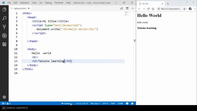 6 - Setting VSCode editor with Liver Server Plugin | JavaScript tutorials for Beginners смотреть онлайн