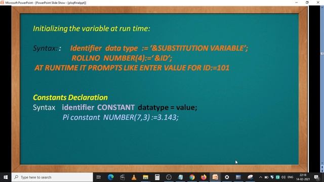 29. III BSc 5th Sem -DBMS -Unit 5 - PL/SQL Intro, Structure of PL/SQL, Language Elements - Datatype смотреть онлайн