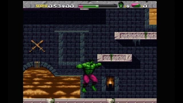 Super Nintendo (Snes) 16-bit Incredible Hulk Level 2 The Underground Labyrinth of Tyrannus
