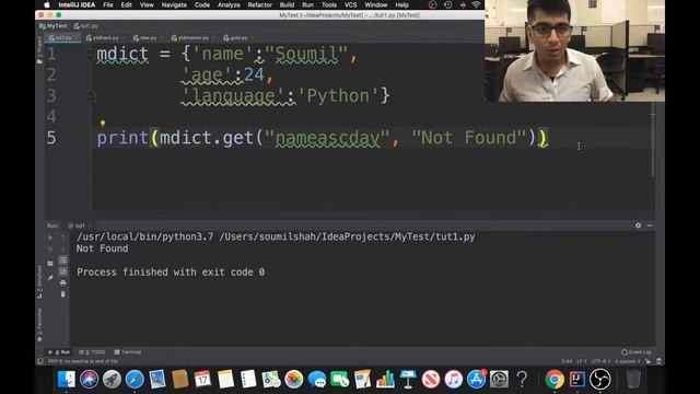 Dictionary Tutorial Python using get and update method смотреть онлайн