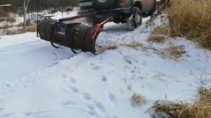 снеговой отвал на фаркоп прадо(  первый пробный выезд по снегу)