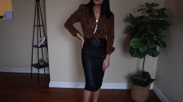 How to wear a leather pencil skirt, Outfit ideas смотреть онлайн