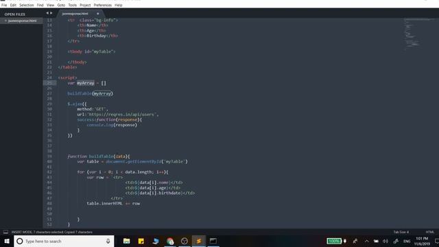 JSON Response To HTML Table | Javascript (Ajax) смотреть онлайн