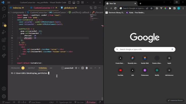 Custom cursor using Gsap Javascript Animation Library | Nextjs смотреть онлайн