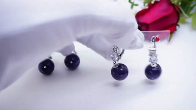 Серьги "Милана" "Стэлла" чароит натуральный самоцветы камни посеребрение Хорошие Вещи 3835 3836 смотреть онлайн