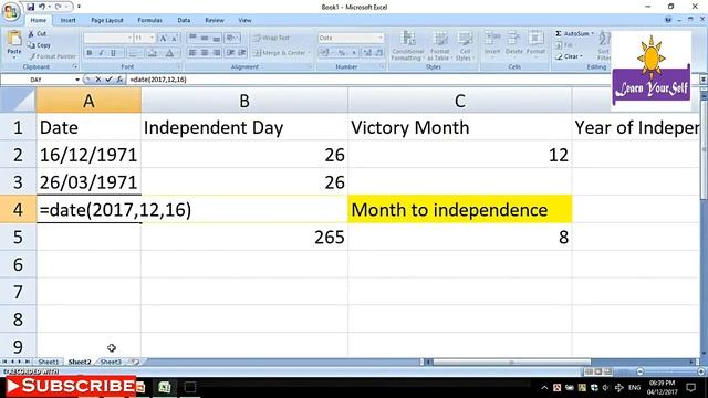 Date and Text Function in Excel смотреть онлайн