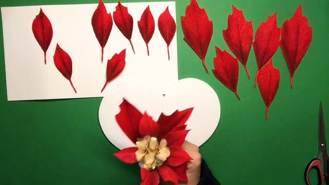 Crepe paper flower "Christmas poinsettia wreath" making tutorial n.57 | DIY | Healing смотреть онлайн
