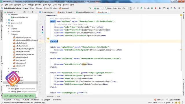 How to change the color of the Status Bar - Android Studio tutorial смотреть онлайн