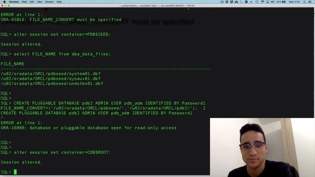 create pluggable database ORA 65016 | Guilherme Brito смотреть онлайн