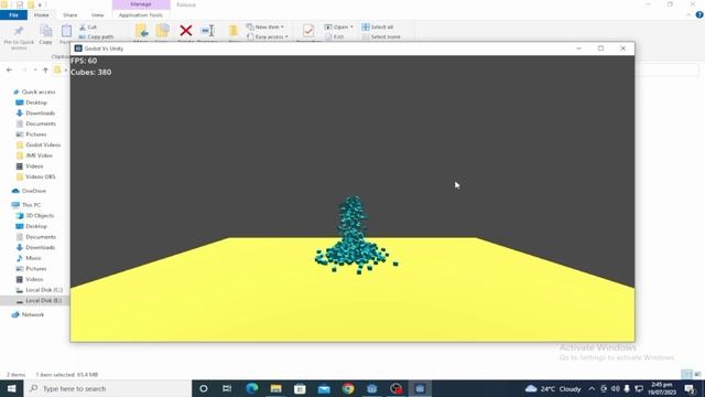 Unity vs Godot 4 3D performance test. Part 2. With Godot 4 export binary release. смотреть онлайн