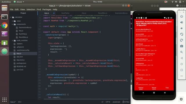 React Native Tutorial - Build A Calculator [PART 3 - Hooking Everything Up] смотреть онлайн