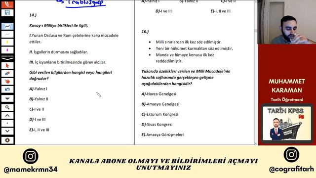KPSS TARİH VE COĞRAFYA DENEMESİ-6 / Tarih Soru Çözümleri