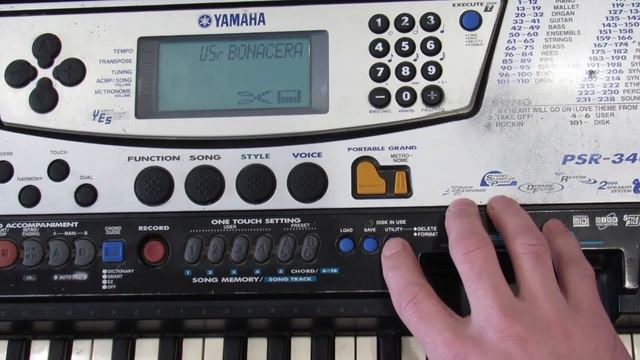 Yamaha PSR-340 Форматирование дискеты и удаление файла смотреть онлайн
