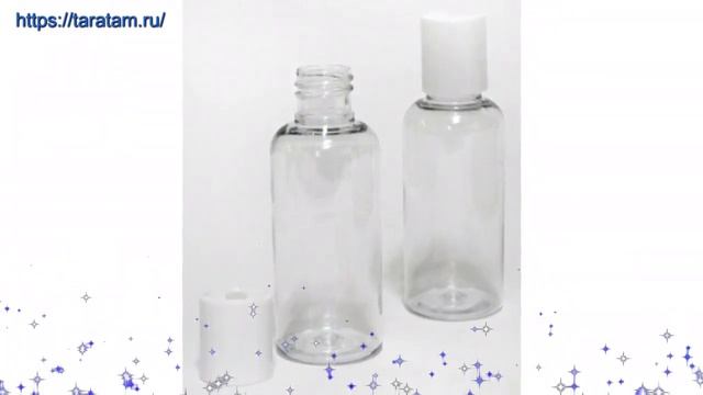 Флакон 50 мл прозрачного цвета с белой диск топ крышкой производства Китай смотреть онлайн