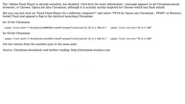 I can't get Flash enabled on Chromium version 42.0.2307.0 (64-bit) running on Windows 8.1 (64-bit) смотреть онлайн