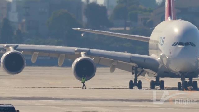 QANTAS A380 Maintenance Flight LAX to Abu Dhabi(AUH) смотреть онлайн