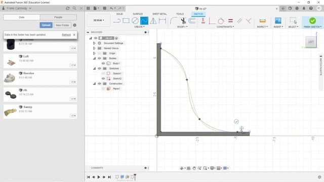 Fusion 360 : 05 : Rib смотреть онлайн