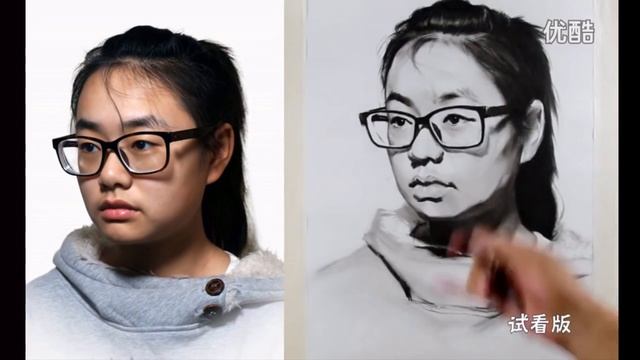 Girl portrait Drawing Time-Lapse смотреть онлайн