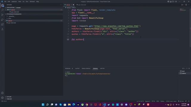 Webscraping with Python - Quote Generator! смотреть онлайн