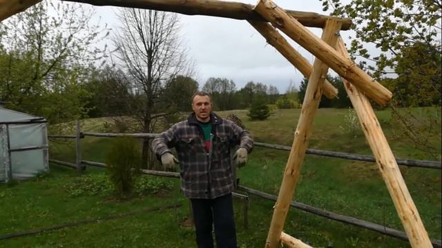 Садовые качели деревянные своими руками / Garden swing wooden with their hands смотреть онлайн
