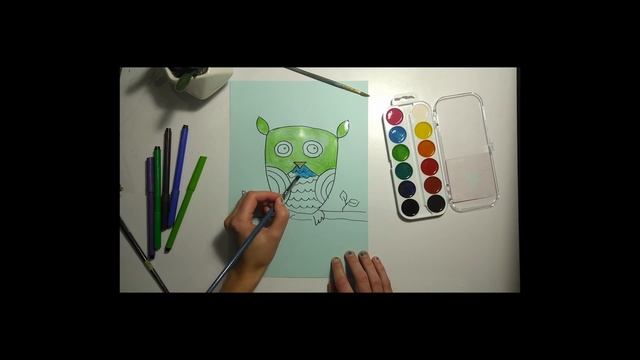 Рисуем вместе - Сова - для детей 4-6 лет - просто, пошагово смотреть онлайн