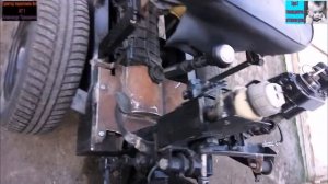 Трактор переломка 4х4 своими руками АТ 1. Установка двигателя , изготовление кузова.Часть8