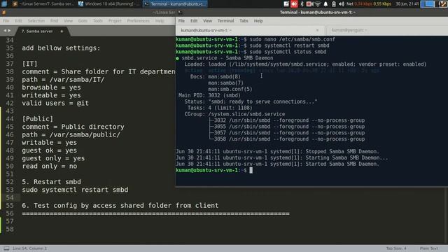 Samba File Server/File Sharing (User Authentication & Public) смотреть онлайн