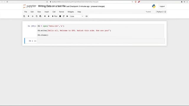 Writing Data on a Text-file | Ashish Jangra | GeeksforGeeks Python смотреть онлайн