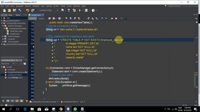Creating a Table inside SQLit Database in JAVA смотреть онлайн