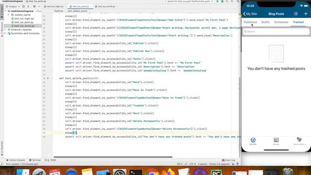 Appium Python Tutorial: Test iOS Delete Post #29 смотреть онлайн