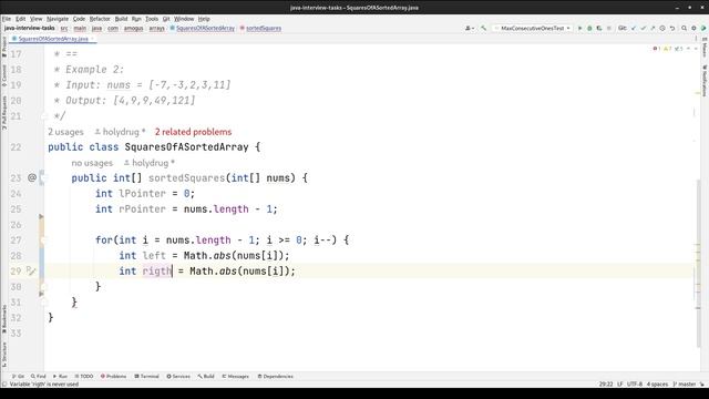 Leetcode #3 | Решение 977. Squares of a Sorted Array смотреть онлайн