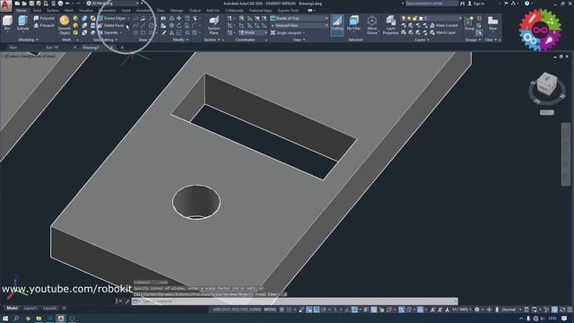 Autocad 3 Boyutlu Çizim #14 (Delete Faces, Color Faces, Rotate Face ) смотреть онлайн