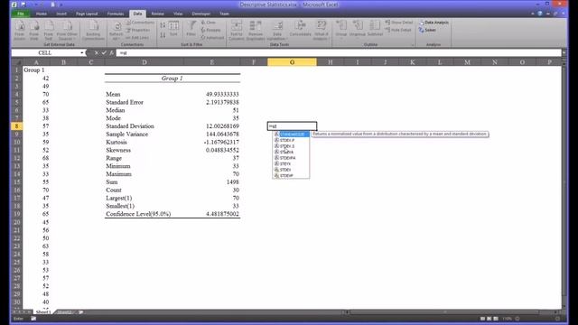 Calculating Descriptive Statistics Using Excel смотреть онлайн