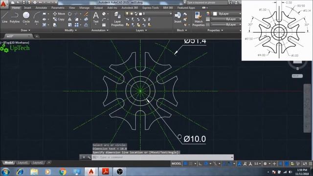 Auto CAD 2015 | 2D Sketch Practice Exercise | Apply Dimension | Example 10 (Part 2) смотреть онлайн