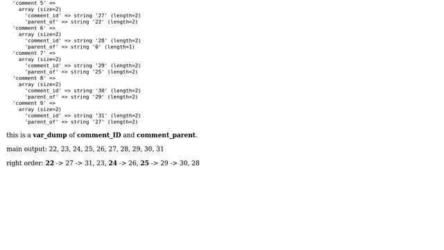 Wordpress: How do I get a array, with the right order of the nested comments? смотреть онлайн