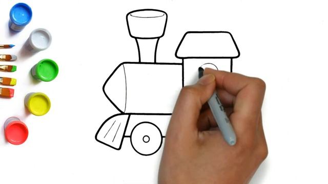 Как нарисовать паровозик легко и просто, красивые рисунки для детей и малышей, идеи для рисования смотреть онлайн