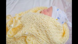 Плед для новорожденного. Плед для малыша. Вязанный плед.
