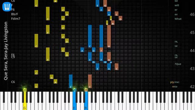 🎹Chord & Lyrics, Que Sera, Sera, Jay Livingston, Synthesia Piano смотреть онлайн