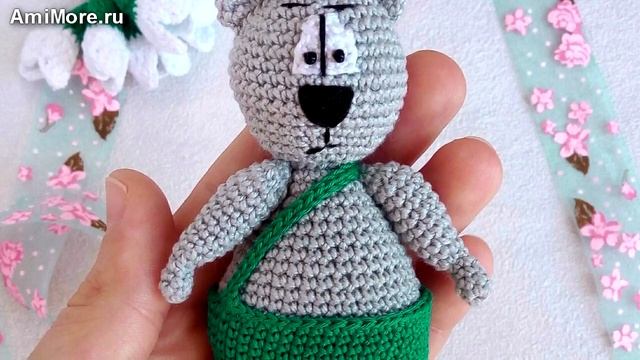 Амигуруми: схема Удивлённый мишка в шортах. Игрушки вязаные крючком - Free crochet patterns. смотреть онлайн