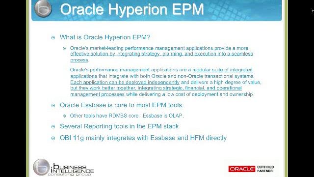 BICG Webinar Series: OBIEE 11g Essbase and Performance Management Integration Part 1 of 5 смотреть онлайн